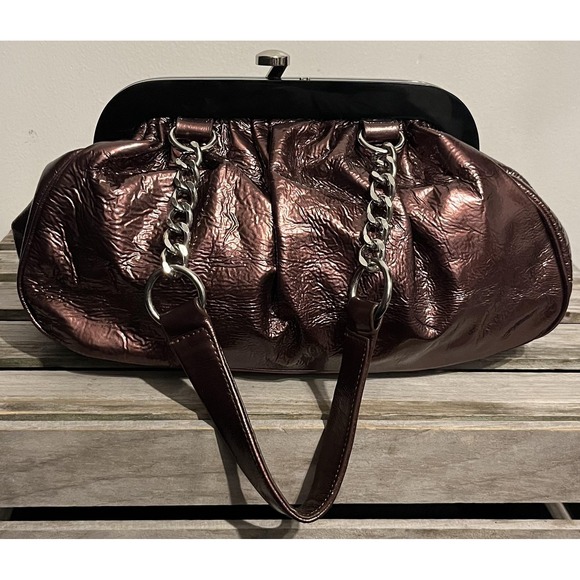 HOBO Handbags - Hobo International Shoulder Bag Womens One Size Metallic Plum Chain Frame